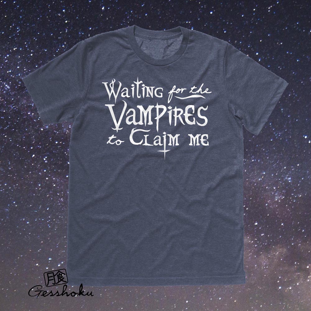 Waiting for the Vampires T-shirt - Heather Navy