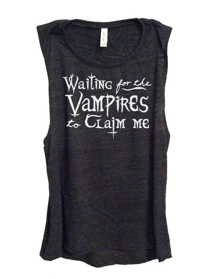Waiting for the Vampires Sleeveless Top - Heather Black