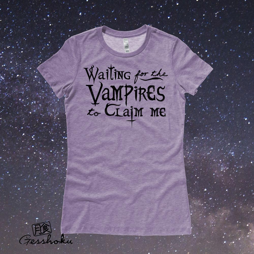 Waiting for the Vampires Ladies T-shirt - Heather Purple