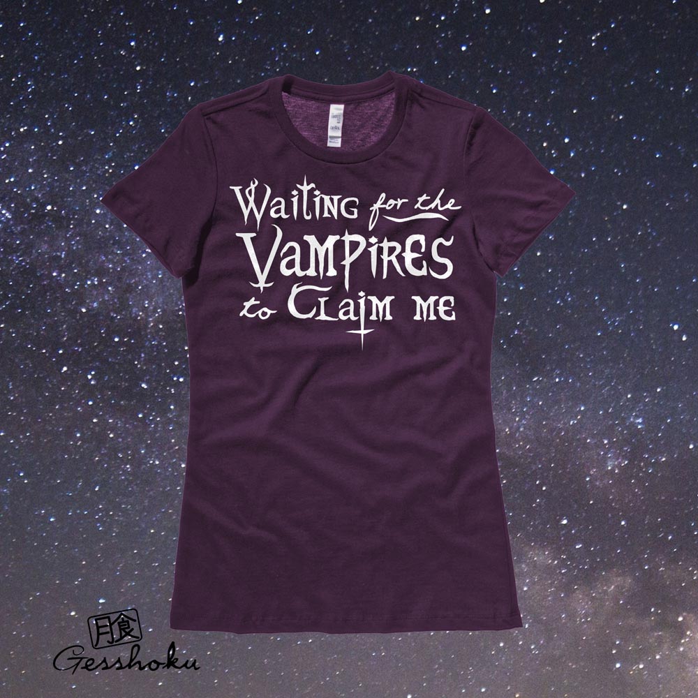 Waiting for the Vampires Ladies T-shirt - Plum