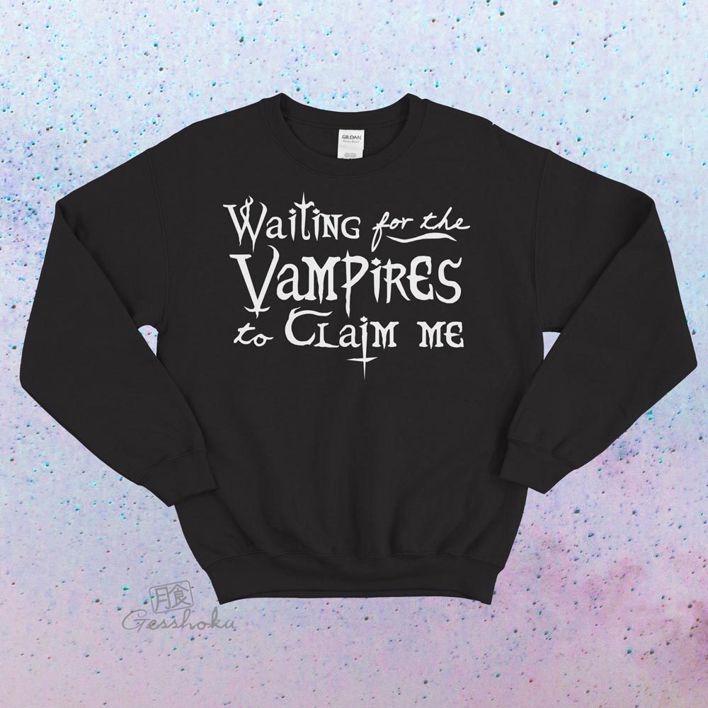 Waiting for the Vampires Crewneck Sweatshirt - Black
