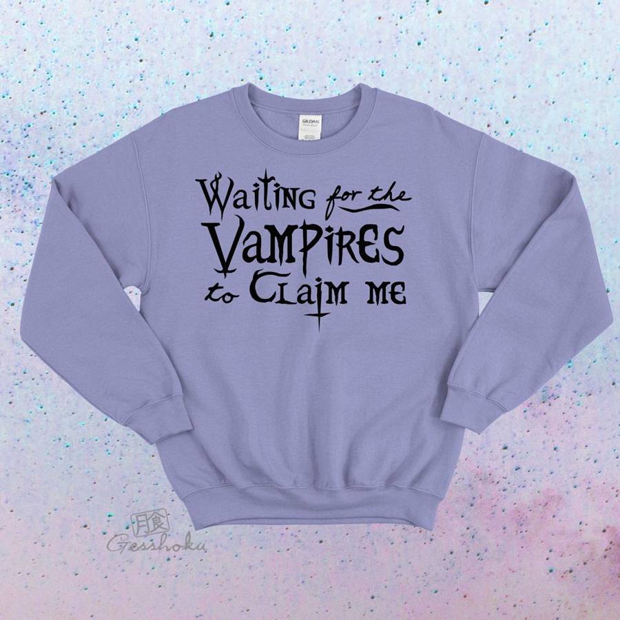 Waiting for the Vampires Crewneck Sweatshirt - Violet