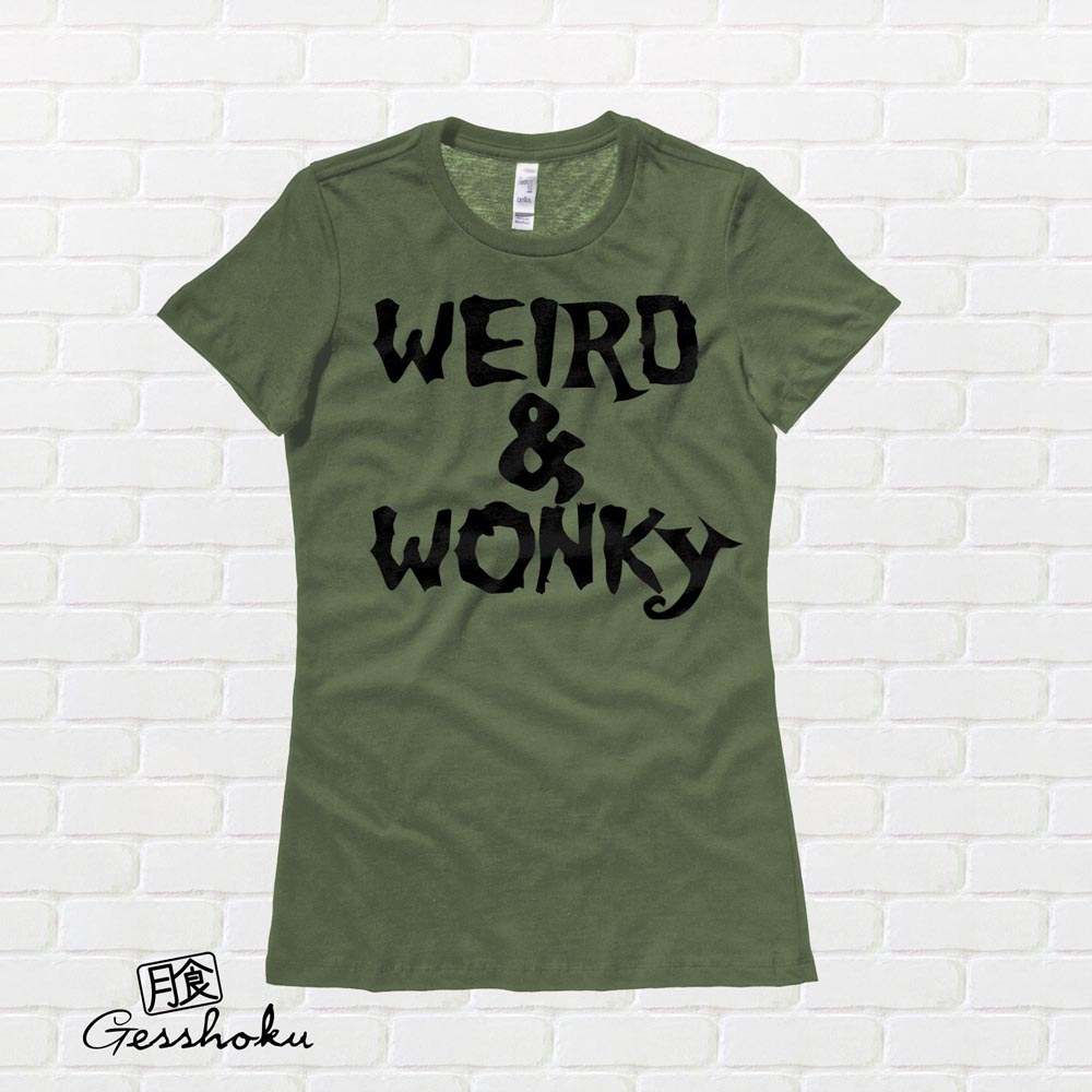 Weird & Wonky Ladies T-shirt - Olive Green