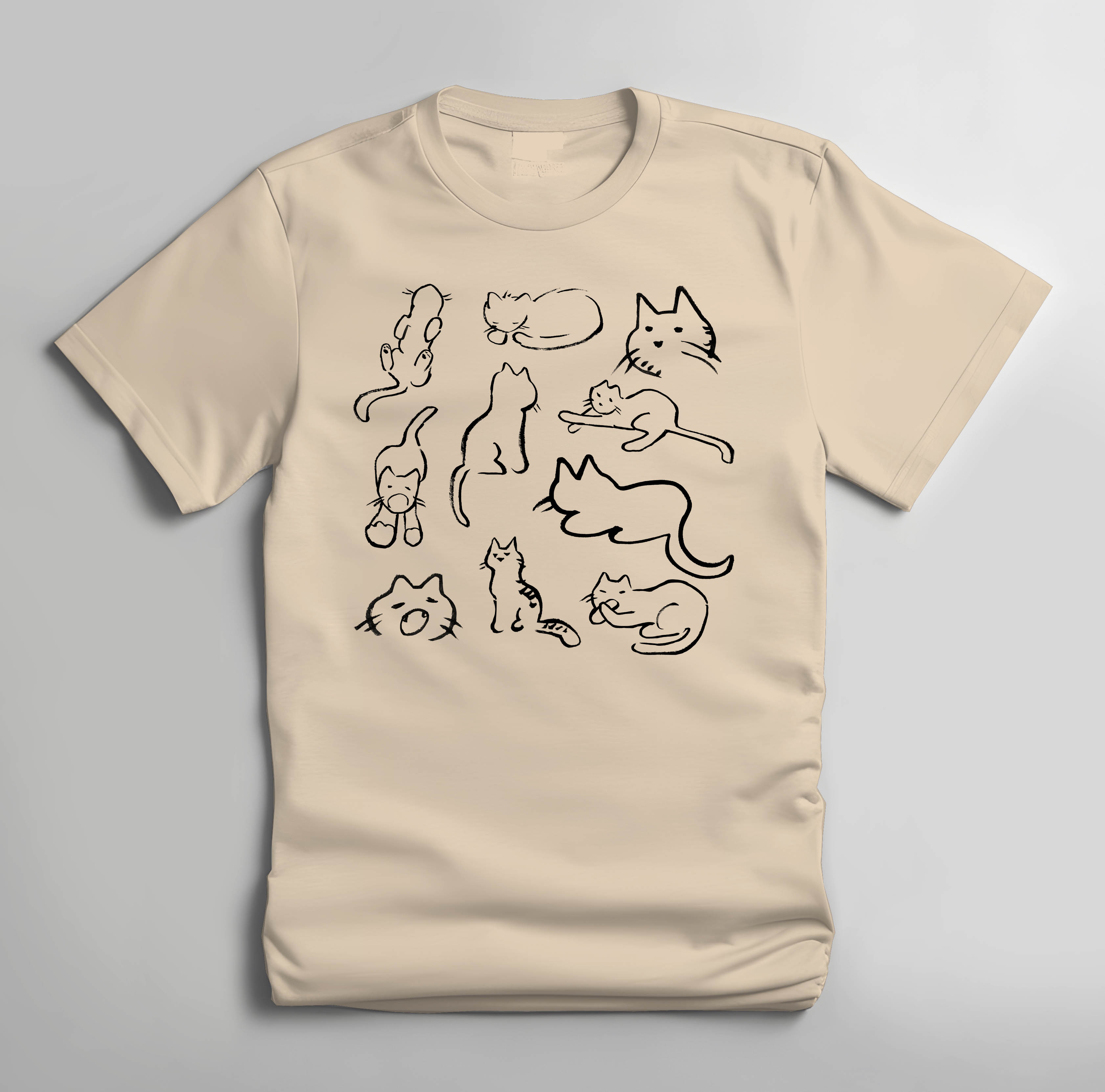 Weird Cats T-shirt - Natural