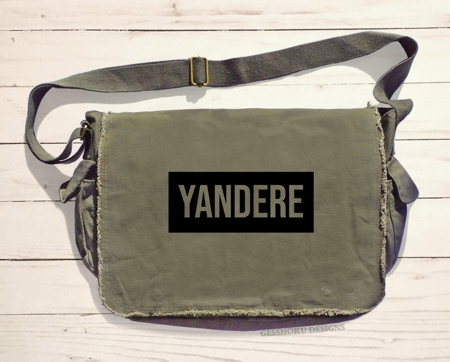 Yandere Messenger Bag - Khaki Green