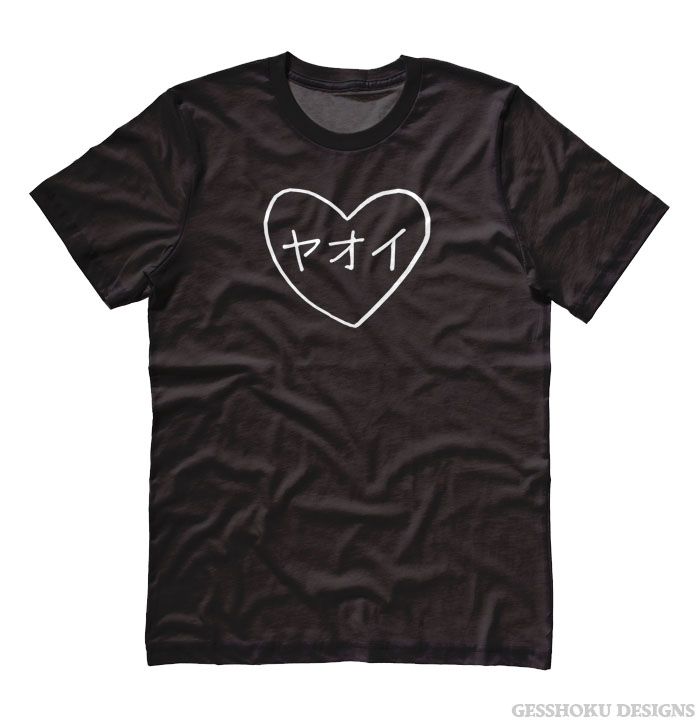 Yaoi Heart Katakana T-shirt - Black