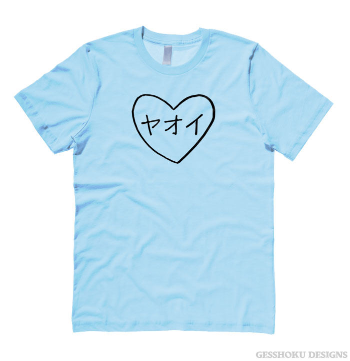 Yaoi Heart Katakana T-shirt - Light Blue