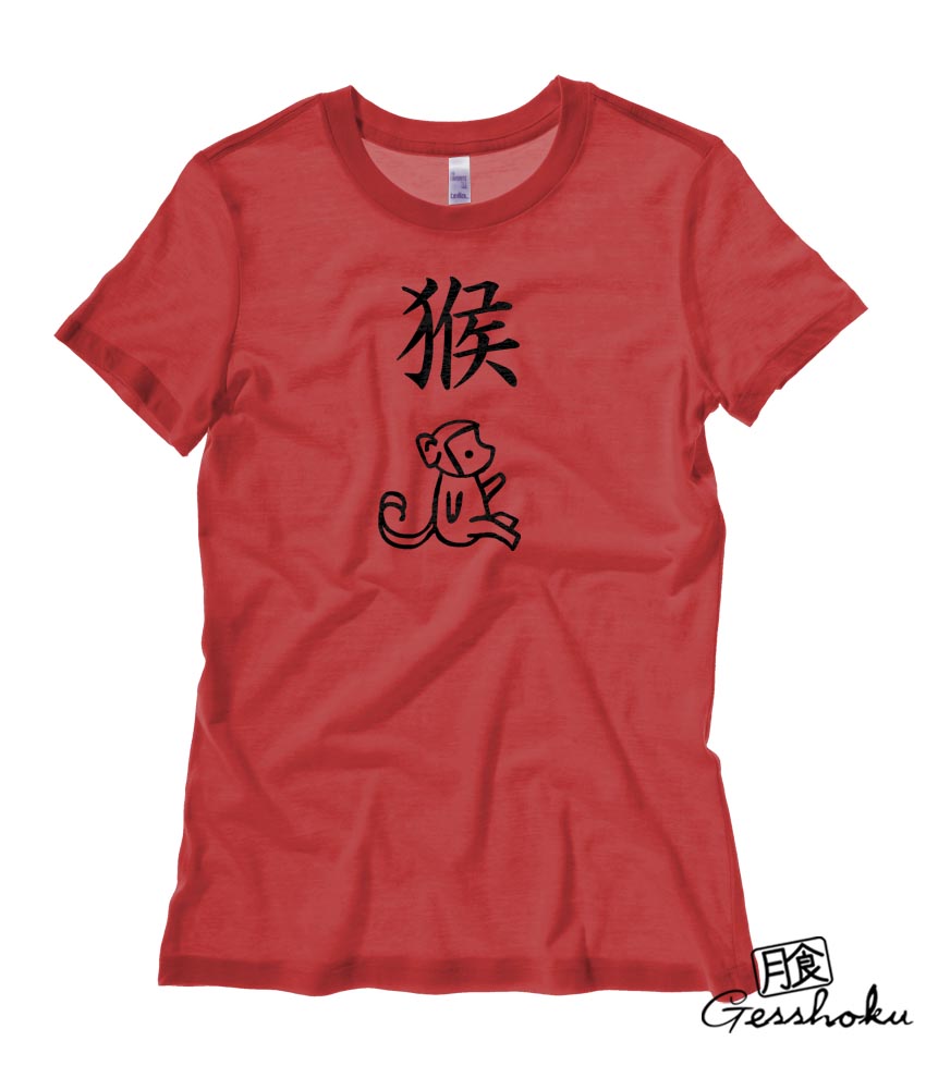 Year of the Monkey Chinese Zodiac Ladies T-shirt - Red
