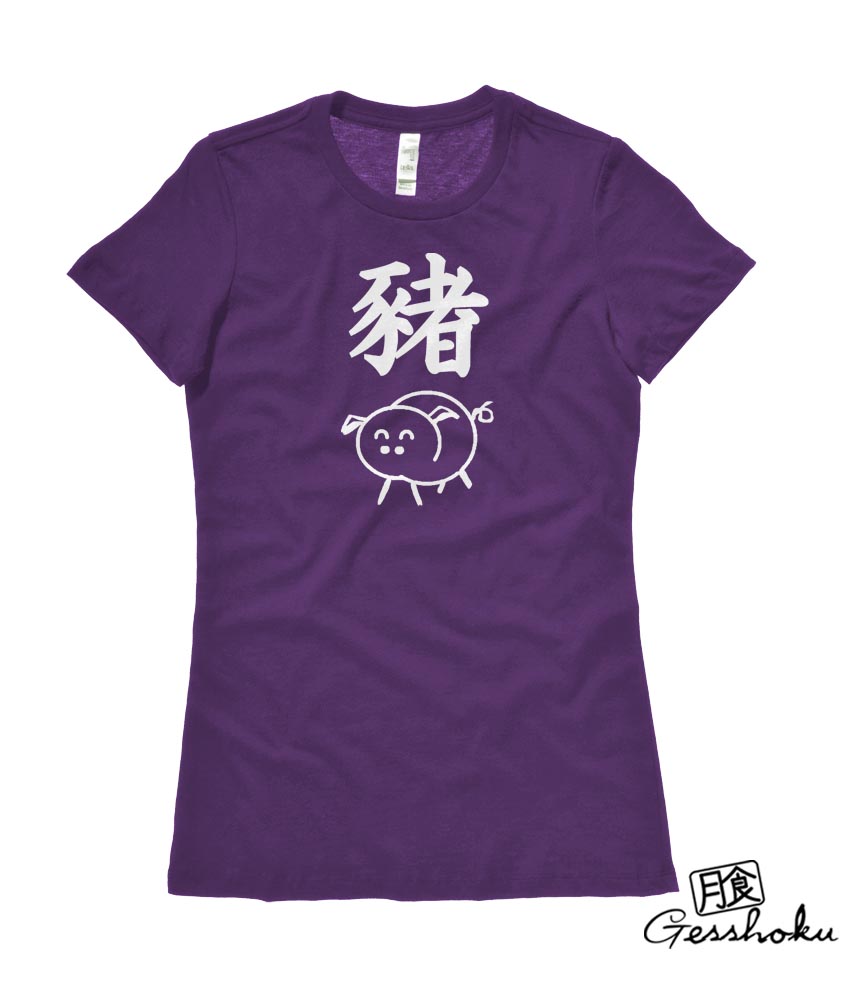 Year of the Pig Chinese Zodiac Ladies T-shirt - Purple