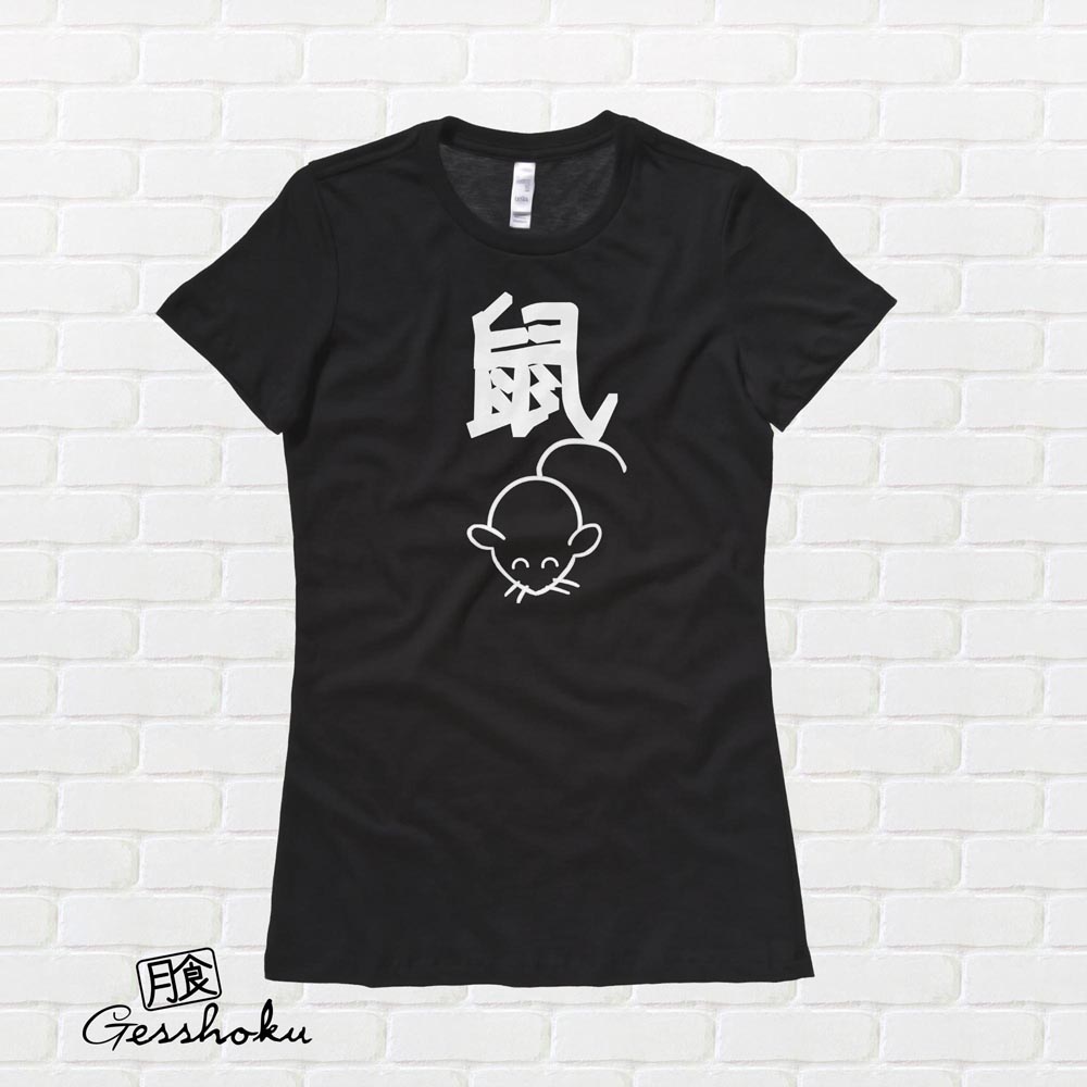 Year of the Rat Chinese Zodiac Ladies T-shirt - Black