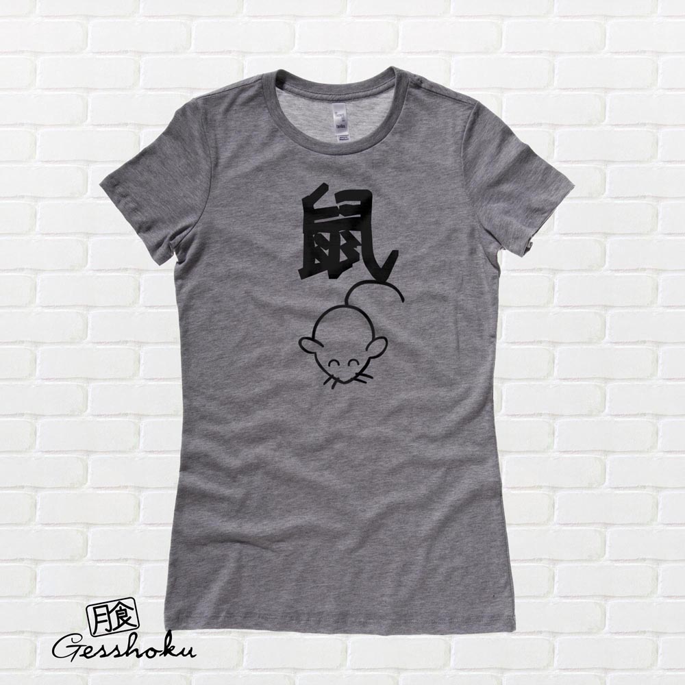 Year of the Rat Chinese Zodiac Ladies T-shirt - Deep Heather Grey