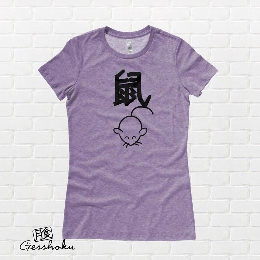 Year of the Rat Chinese Zodiac Ladies T-shirt - Heather Purple