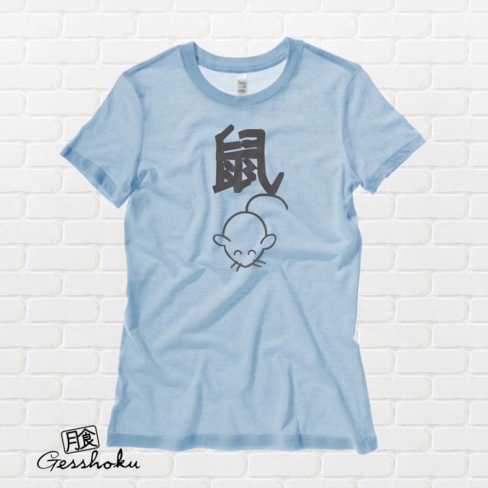 Year of the Rat Chinese Zodiac Ladies T-shirt - Light Blue