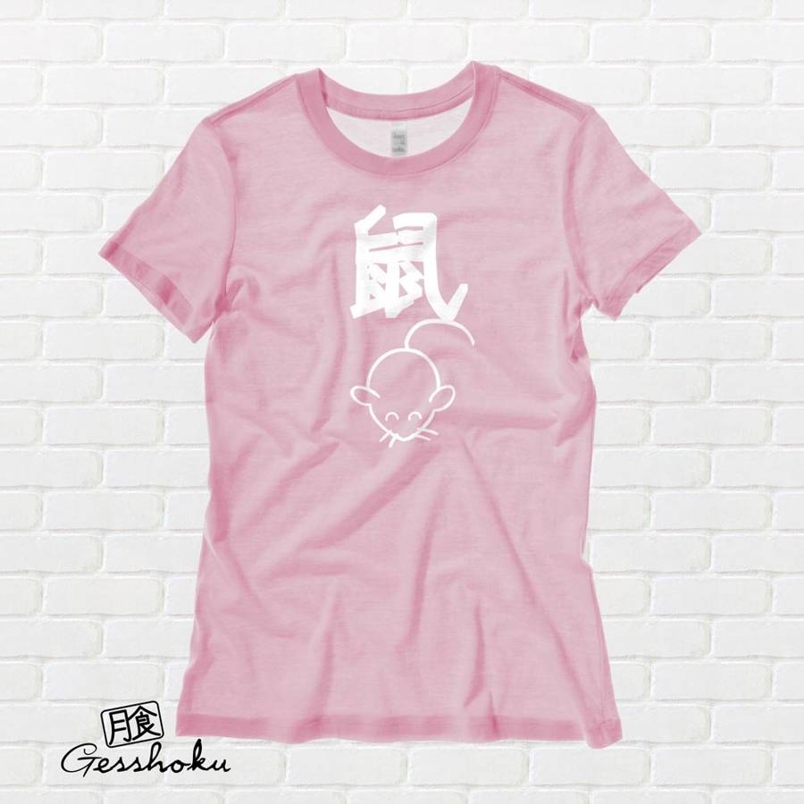 Year of the Rat Chinese Zodiac Ladies T-shirt - Light Pink