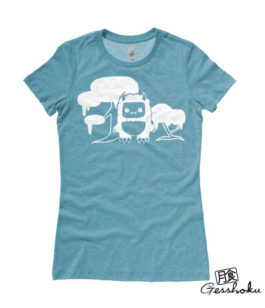 Tricky Yeti's Magical Forest Ladies T-shirt - Heather Aqua