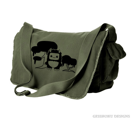 Tricky Yeti's Magical Forest Messenger Bag - Khaki Green