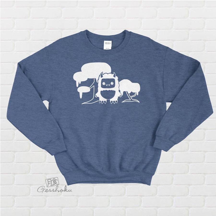 Tricky Yeti's Magical Forest Crewneck Sweatshirt - Heather Blue