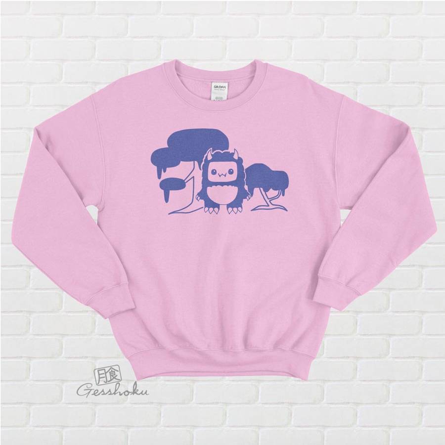 Tricky Yeti's Magical Forest Crewneck Sweatshirt - Light Pink