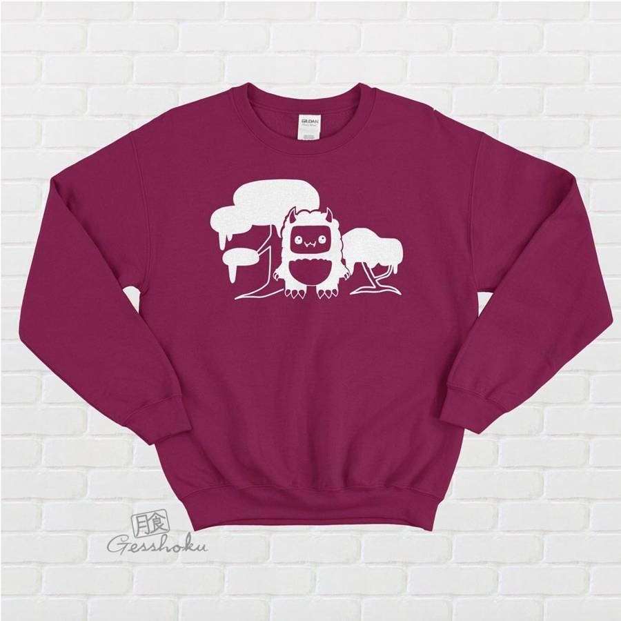 Tricky Yeti's Magical Forest Crewneck Sweatshirt - Maroon