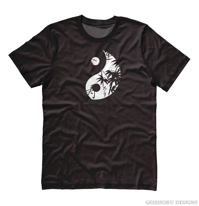 Asian Pattern Yin Yang T-shirt - Black