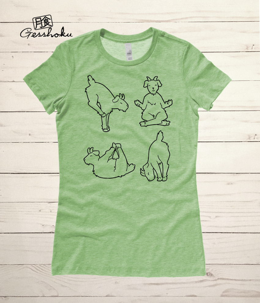 Yoga Goats Ladies T-shirt - Heather Green