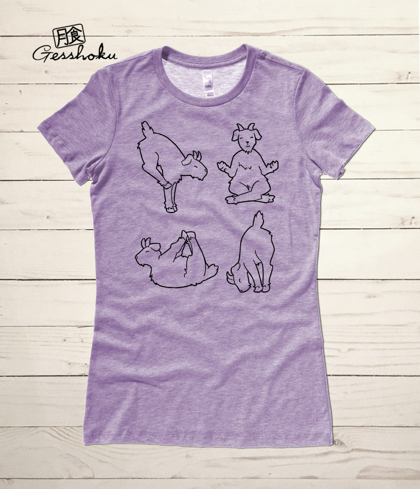 Yoga Goats Ladies T-shirt - Heather Purple