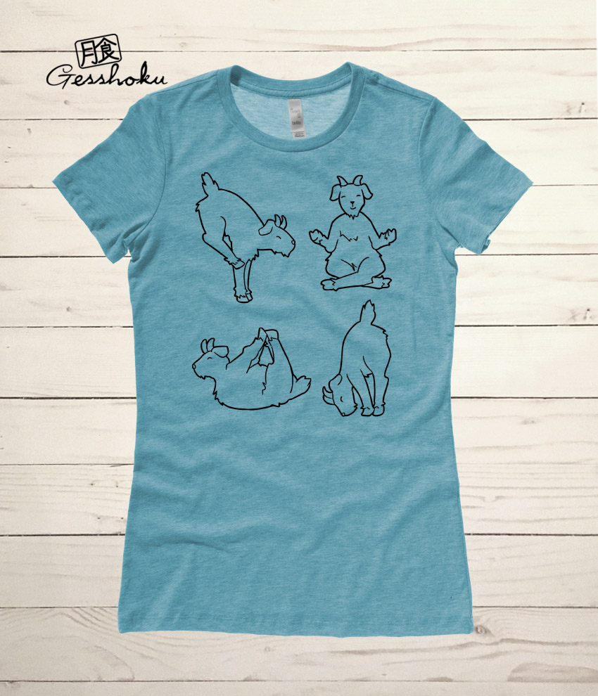 Yoga Goats Ladies T-shirt - Heather Teal