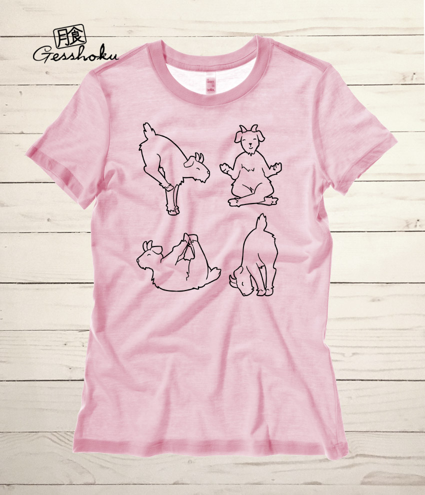 Yoga Goats Ladies T-shirt - Light Pink