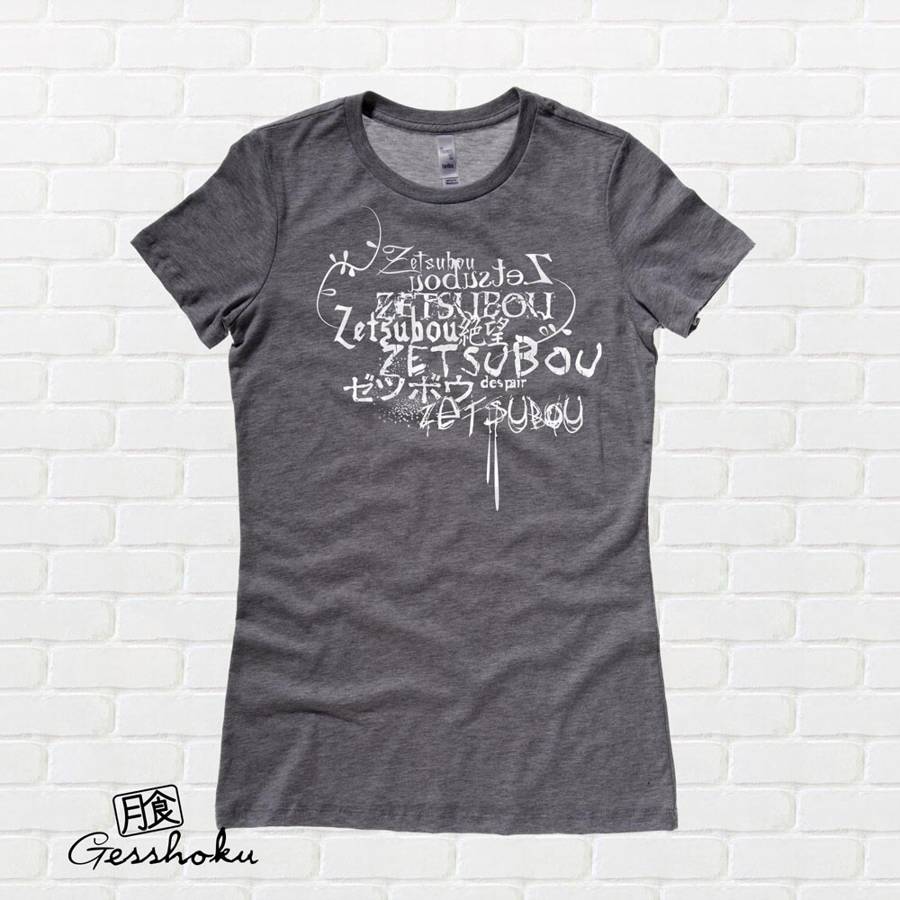 Despair Zetsubou Ladies T-shirt - Charcoal Grey
