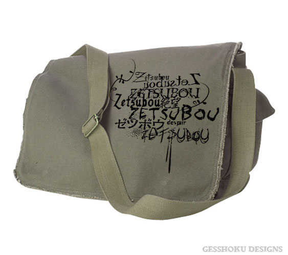 Despair Zetsubou Messenger Bag - Khaki Green