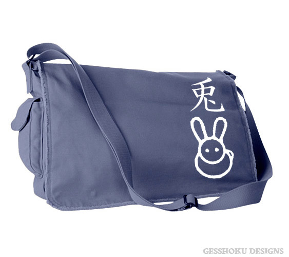 Year of the Rabbit Chinese Zodiac Messenger Bag - Denim Blue
